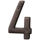 Hy-Ko Prestige Series 4 In. Oil Rubbed Bronze House Number Four Image 1