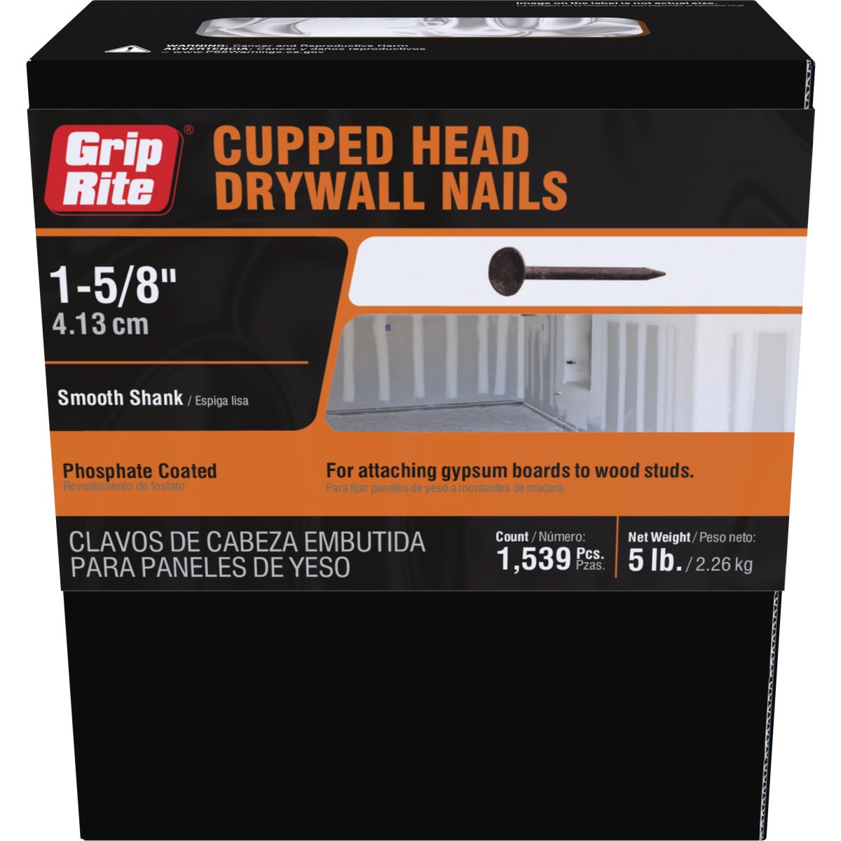 Grip-Rite 1-5/8 In. x 12-1/2 ga Phosphate Coated Drywall Nail (1350-Count) Image 2