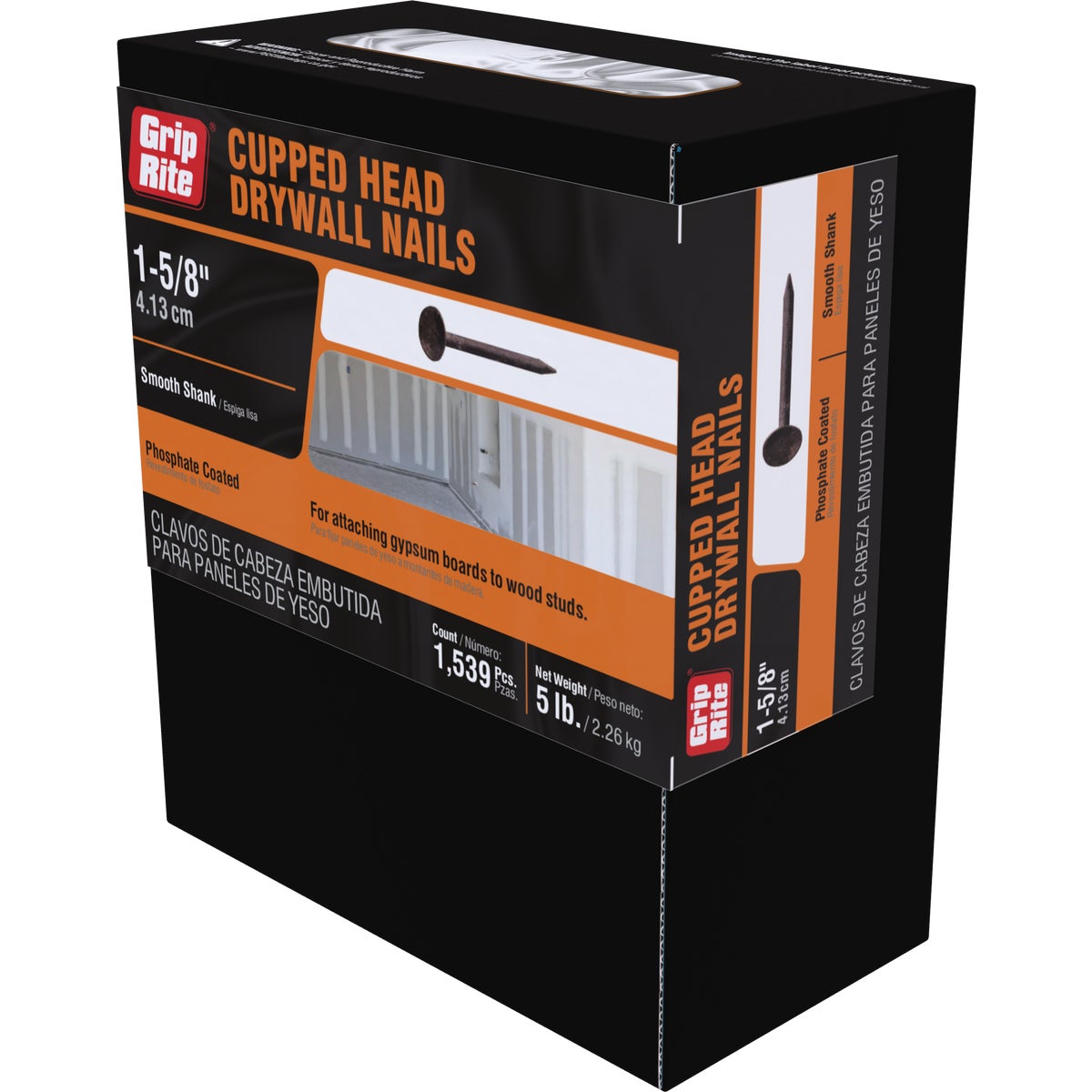 Grip-Rite 1-5/8 In. x 12-1/2 ga Phosphate Coated Drywall Nail (1350-Count)