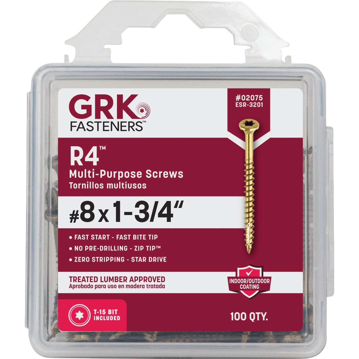 GRK R4 #8 x 1-3/4 In. Star Drive Multi-Purpose Wood Screw (100-Count) Image 6