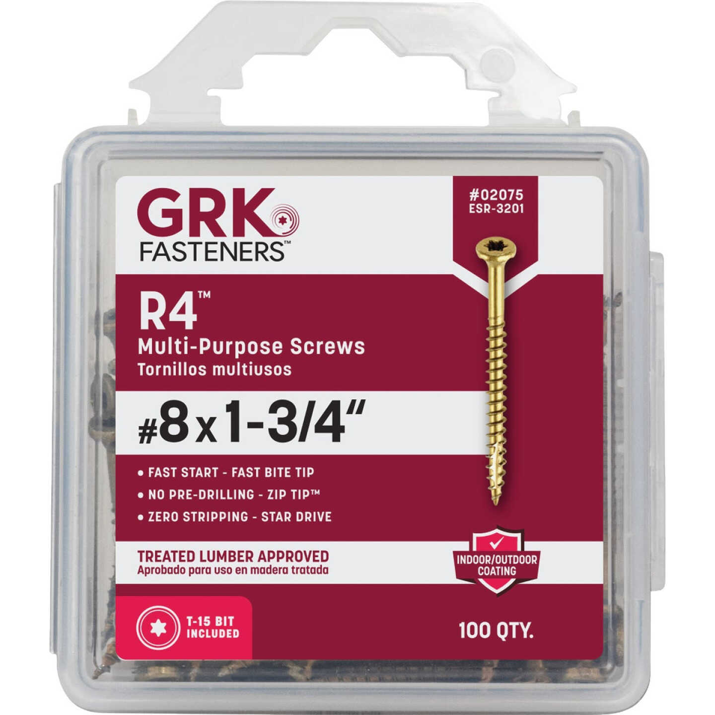GRK R4 #8 x 1-3/4 In. Star Drive Multi-Purpose Wood Screw (100-Count) Image 6