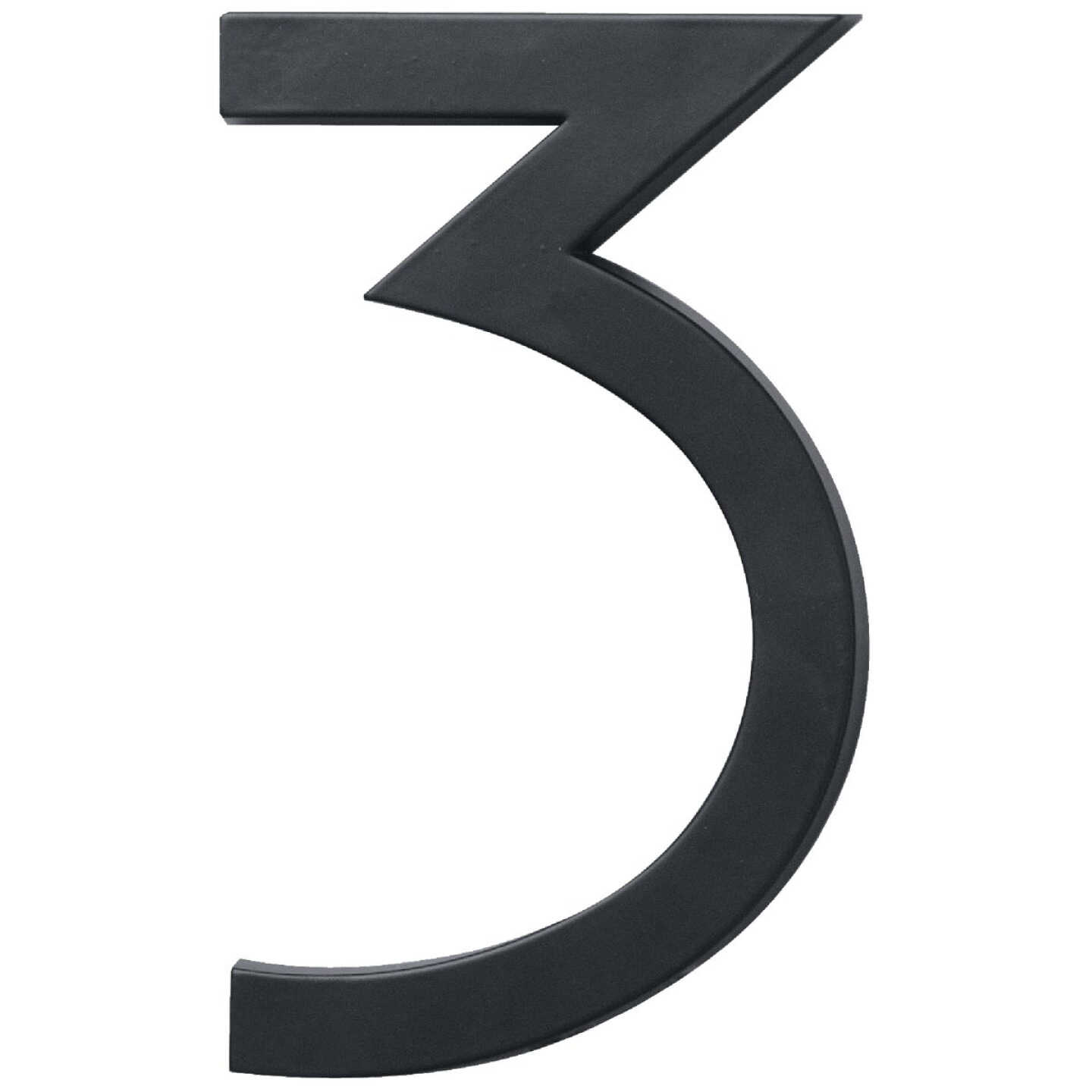 Hy-Ko Architectural Series 6 In. Satin Black House Number Three Image 1
