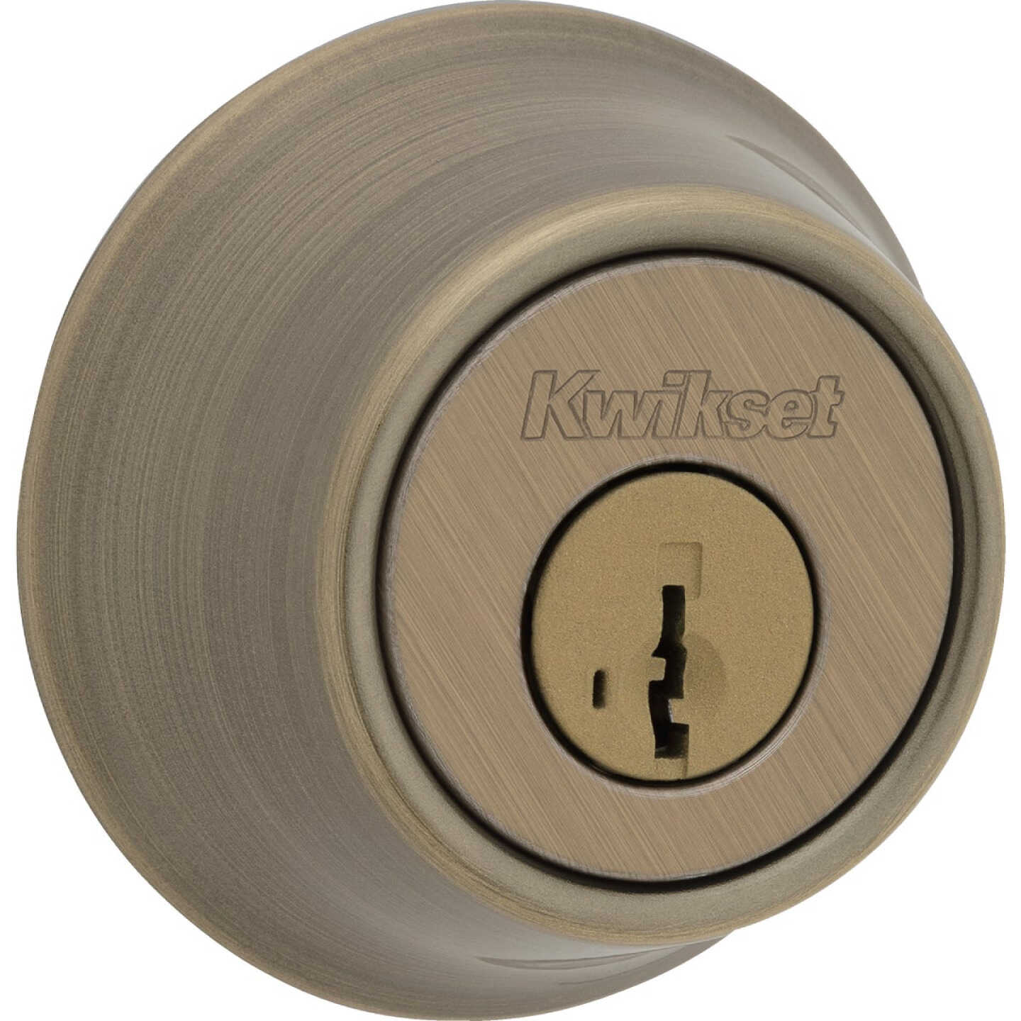 Kwikset 665 Double Cylinder Adjustable Latch Deadbolt with SmartKey, Antique Brass Image 1