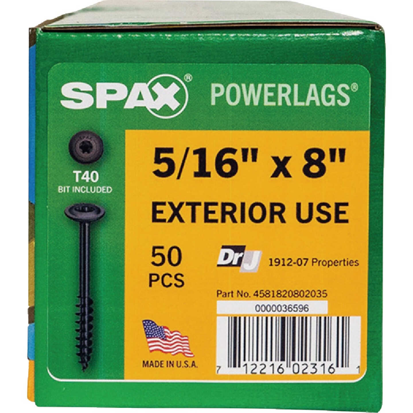 SPAX PowerLags 5/16 In. x 8 In. T40 Washer Head HCR (Exterior Rated) Lag Screw (50-Count) Image 5