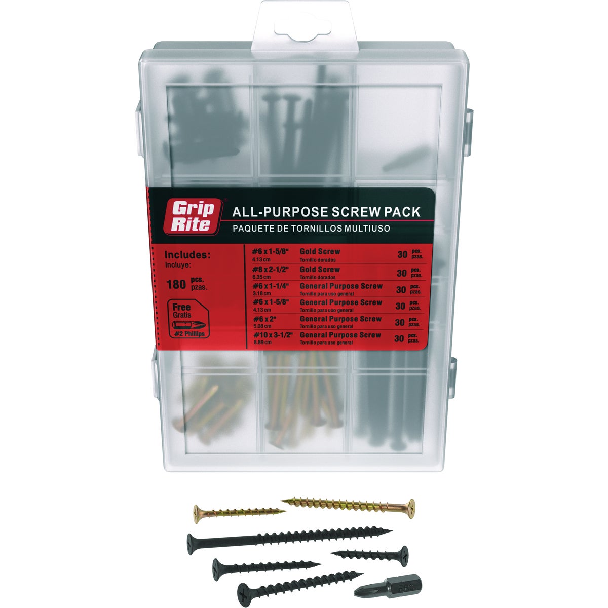 Grip-Rite Indoor Screw Assorted Pack (180-Piece)