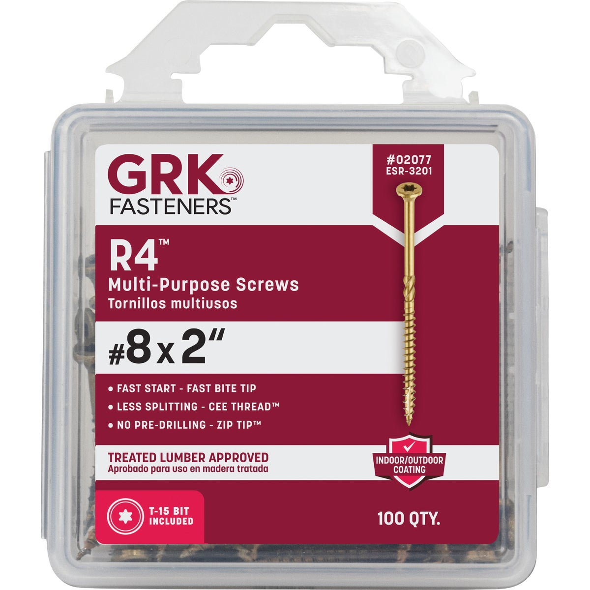 GRK R4 #8 x 2 In. Star Drive Multi-Purpose Wood Screw (100-Count) Image 7