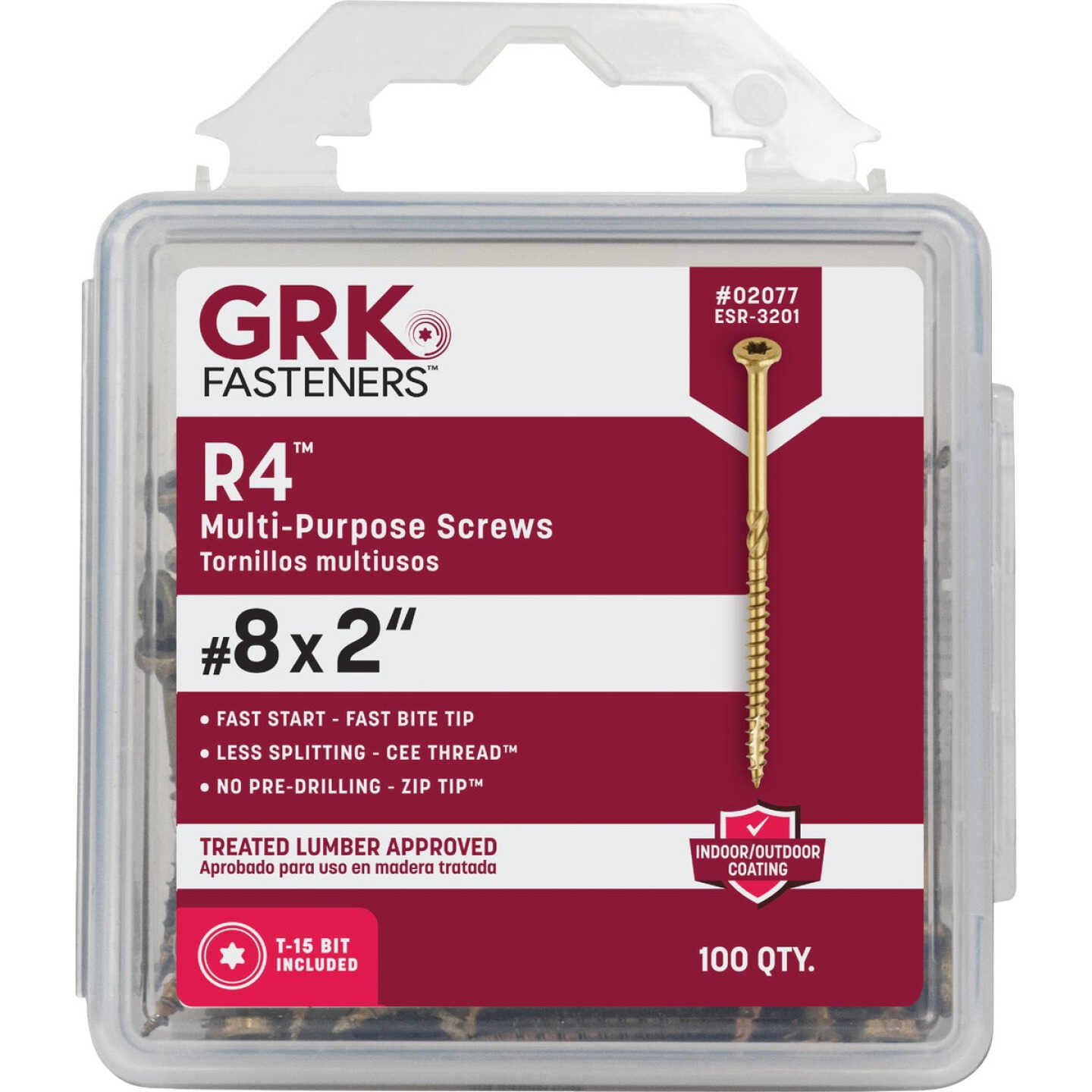 GRK R4 #8 x 2 In. Star Drive Multi-Purpose Wood Screw (100-Count) Image 7