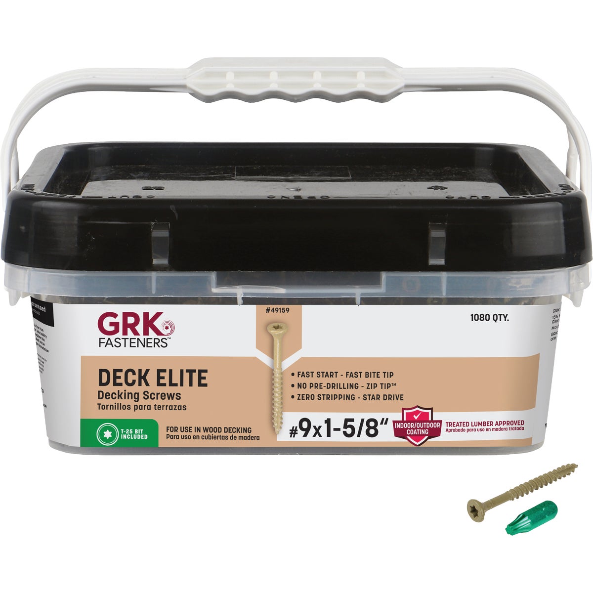 GRK Deck Elite #9 x 1-5/8 In. Star Drive Bugle-Head Deck Screw (1080-Count)