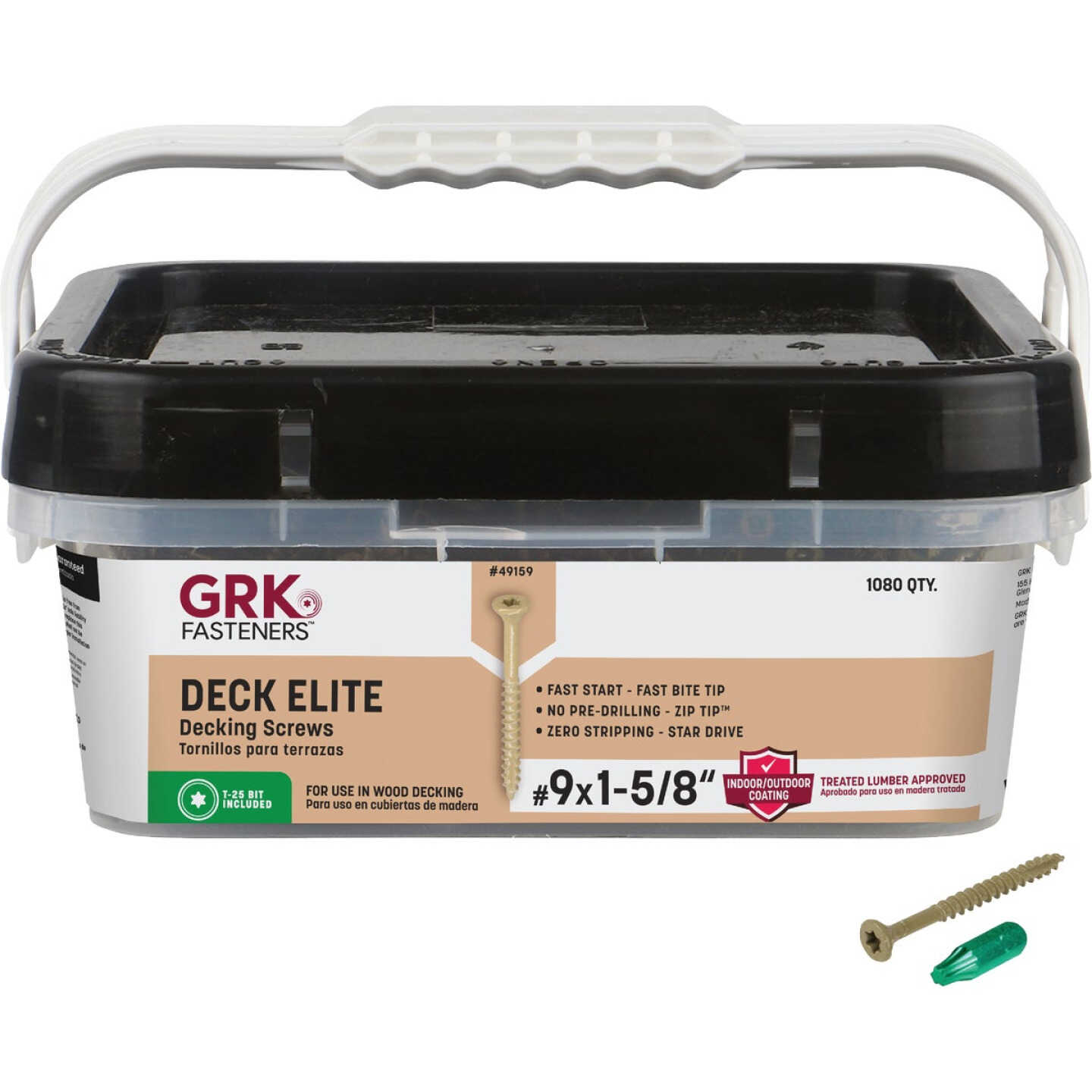 GRK Deck Elite #9 x 1-5/8 In. Star Drive Bugle-Head Deck Screw (1080-Count) Image 1