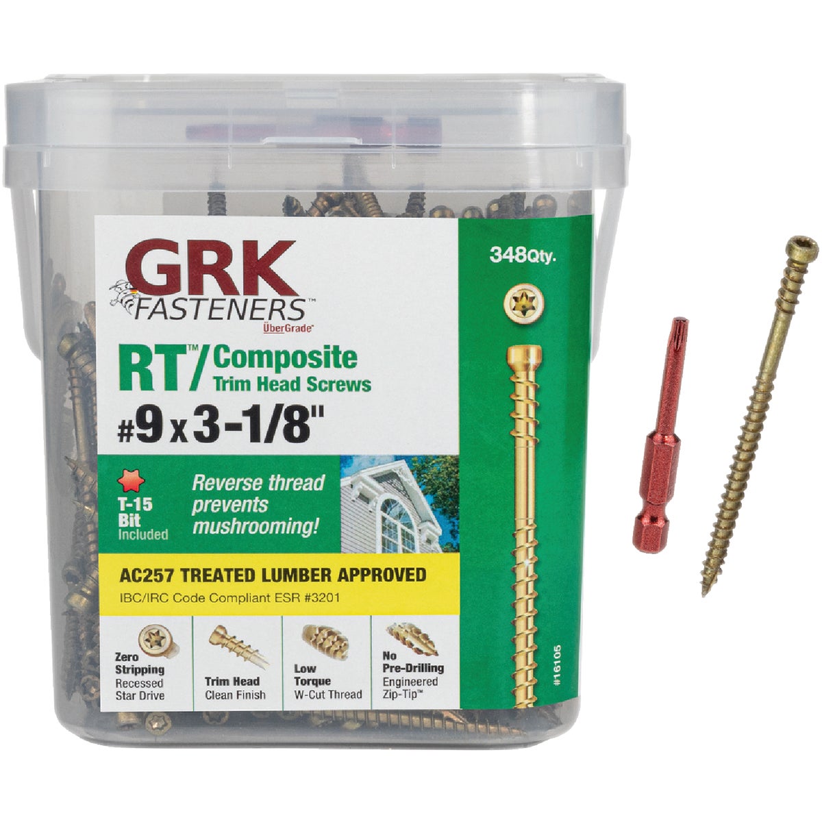 GRK RT #9 x 3-1/8 In. Star Drive Composite Screw (348-Count) Image 3