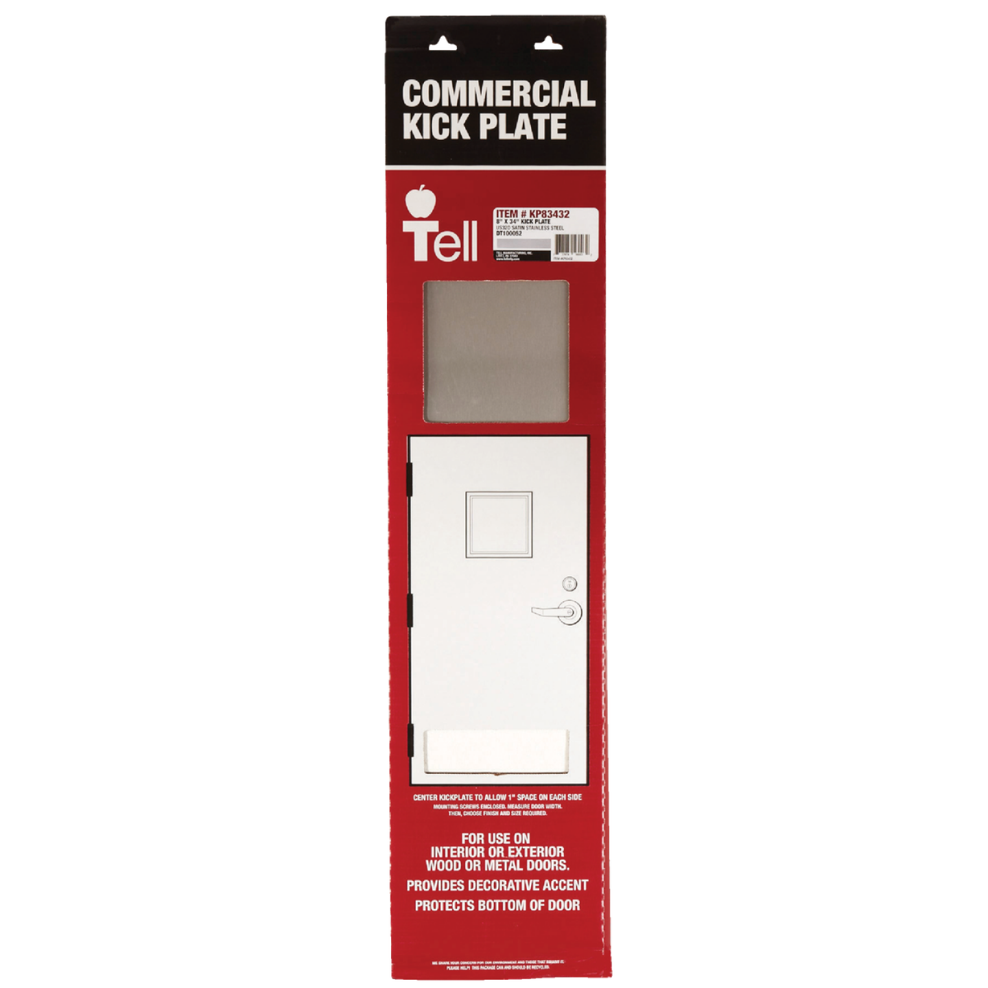 Tell 8 In. x 34 In. Stainless Steel Kick Plate Image 2