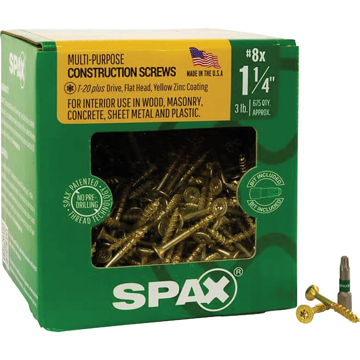 SPAX #8 x 1-1/4 In. T20 Plus Flat Head Yellow Zinc (Interior) Wood Screw (675-Count) Image 5