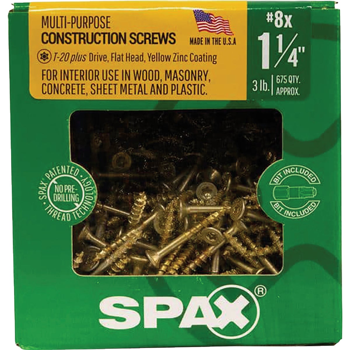 SPAX #8 x 1-1/4 In. T20 Plus Flat Head Yellow Zinc (Interior) Wood Screw (675-Count) Image 6