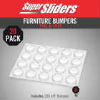 Super Sliders 3/8 In. Clear Round Furniture Wall Bumper (20-Pack) Image 2