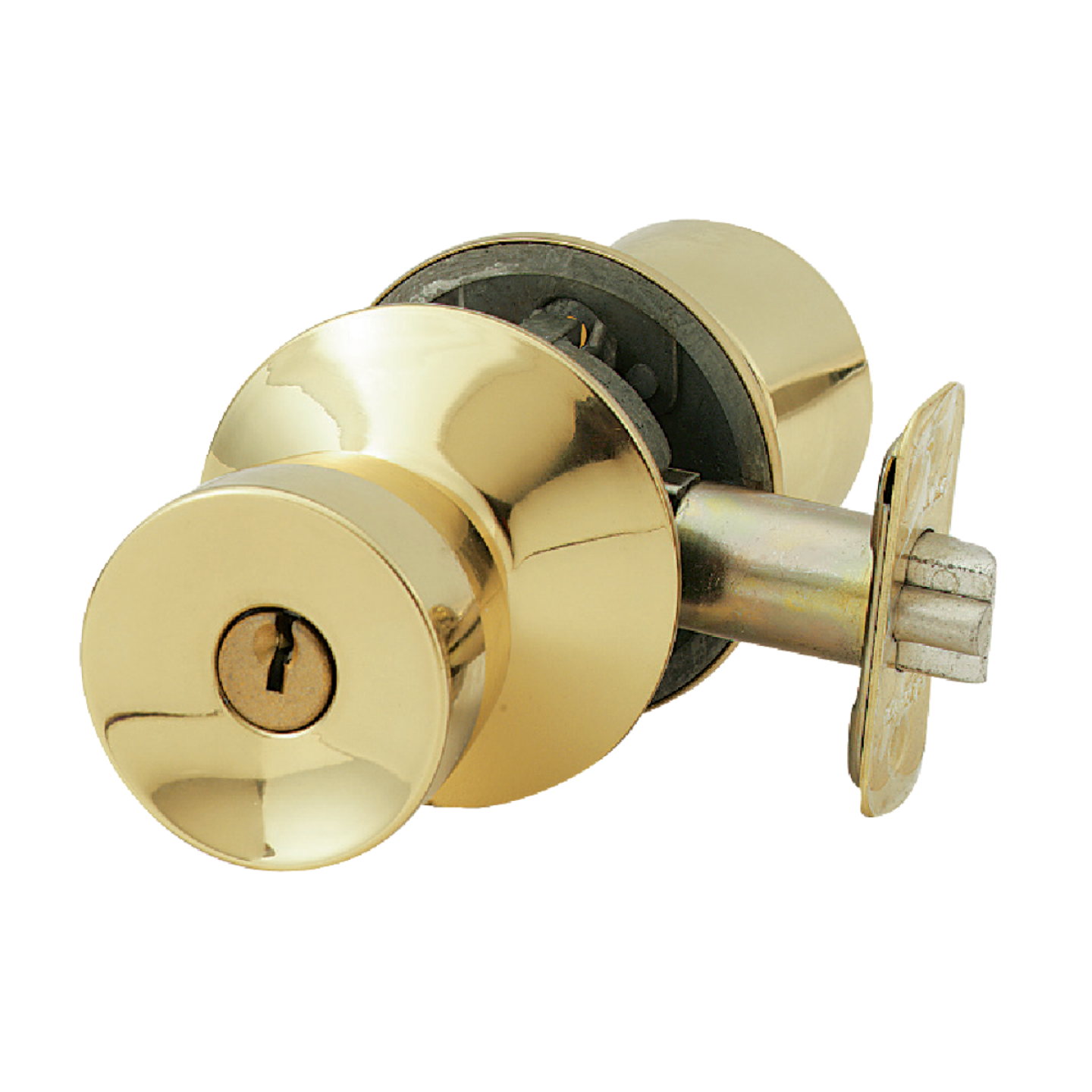 Schlage Bell Polished Brass Entry Door Knob Image 1