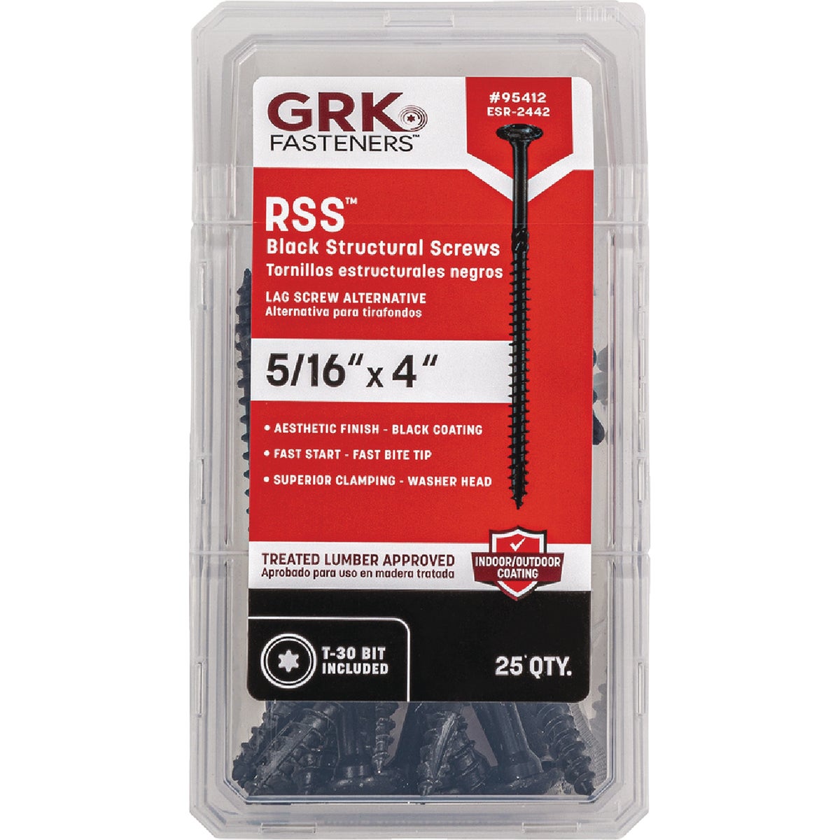 GRK RSS 5/16 In. x 4 In. Star Drive Washer-Head Black Structure Screw (25-Count) Image 2