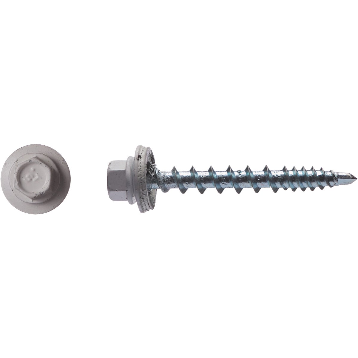 Big Timber #10 x 1-1/2 In. Hex Head Brite White Metal Roofing Screw (100-Count) Image 2