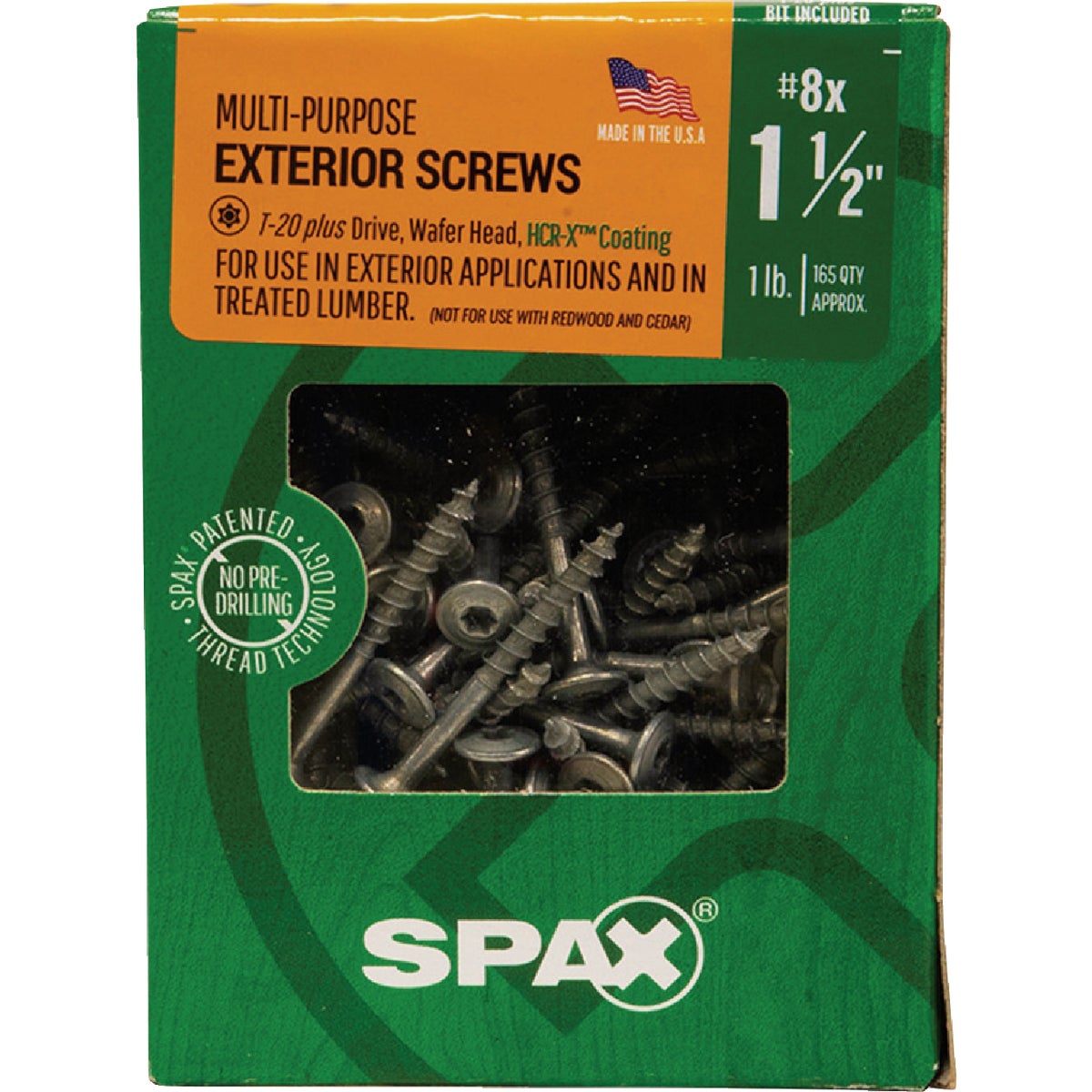 SPAX #8 x 1-1/2 In. T20 Plus Wafer Head HCR-X (Exterior Rated) Wood Screw (165-Count) Image 4