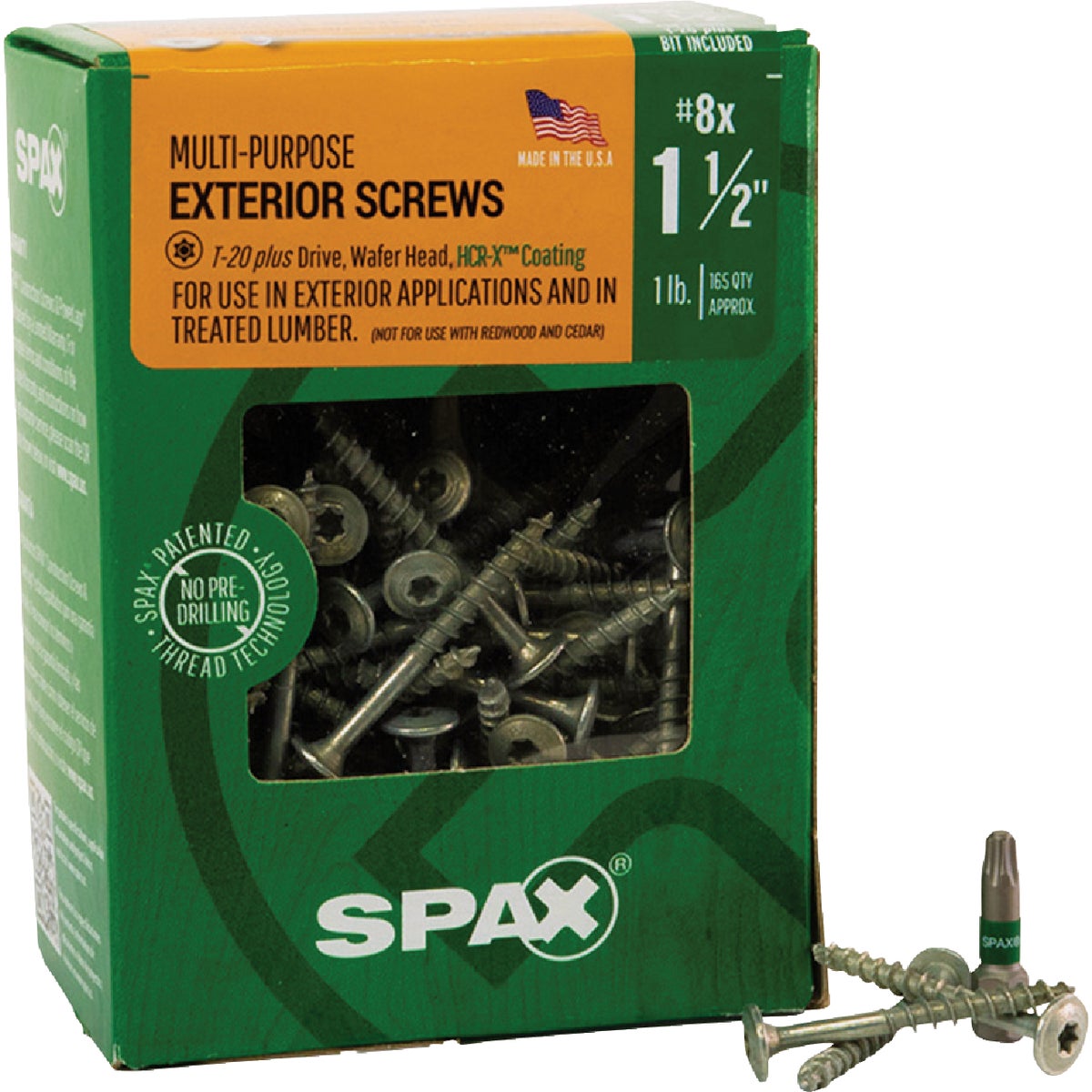 SPAX #8 x 1-1/2 In. T20 Plus Wafer Head HCR-X (Exterior Rated) Wood Screw (165-Count) Image 6