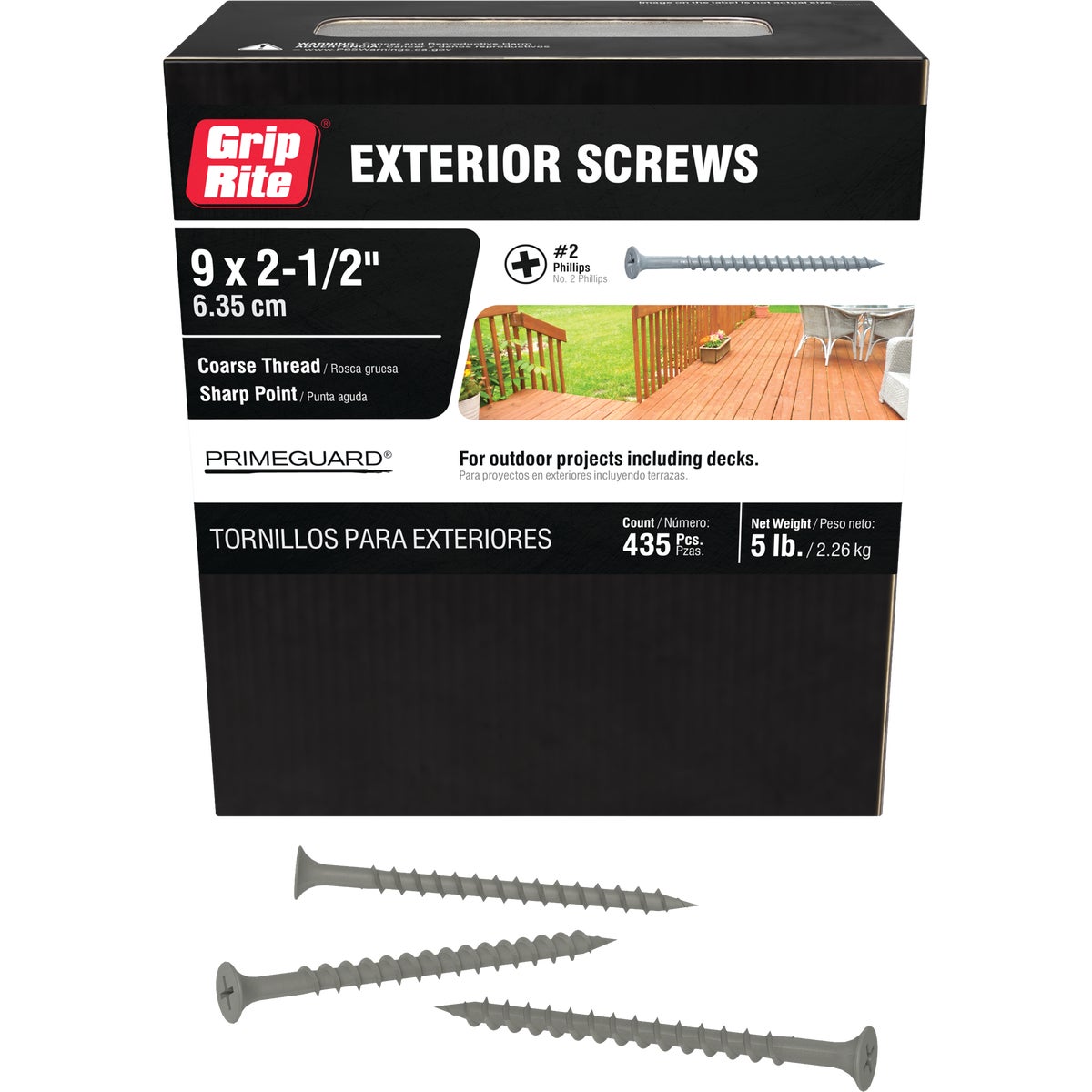 Grip-Rite PrimeGuard 2-1/2 In. x 9 ga #2 Phillips Exterior Screw (5 Lb.)