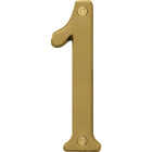 Hy-Ko 4 In. Brushed Brass Number 1 Image 1