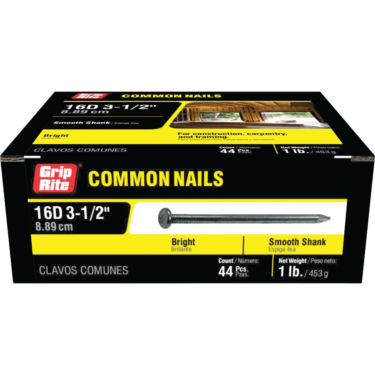 Grip-Rite 3-1/2 In. x 8 ga x 16d Bright Common Nails (47-Count) Image 2