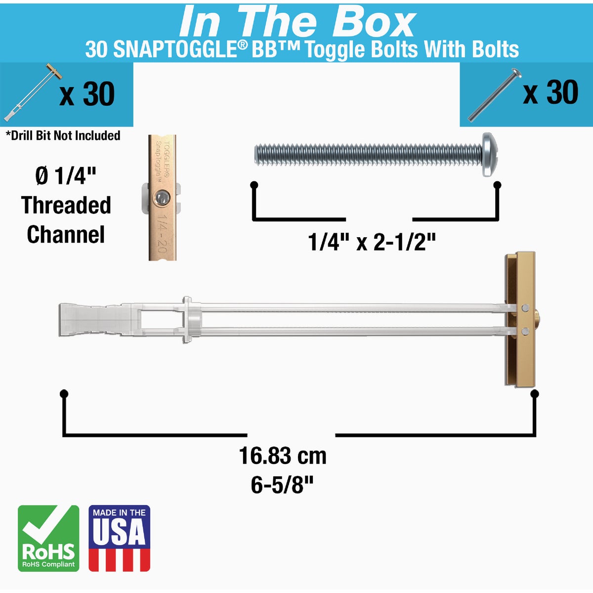 Toggler Snaptoggle 1/4 In.-24 x 2 In. Toggle Bolt (30-Count) Image 6