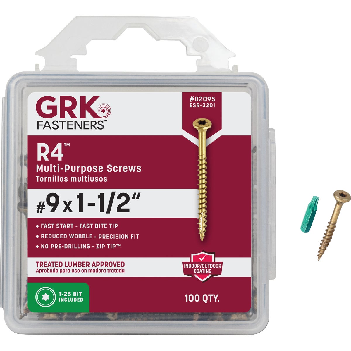 GRK R4 #9 x 1-1/2 In. Star Drive Multi-Purpose Wood Screw (100-Count)