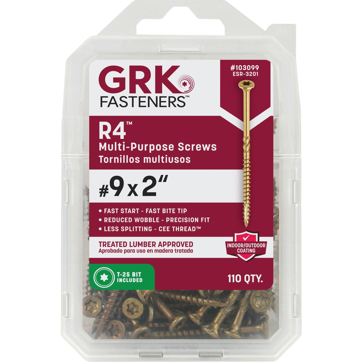 GRK R4 #9 x 2 In. Star Drive Multi-Purpose Wood Screw (110-Count) Image 6