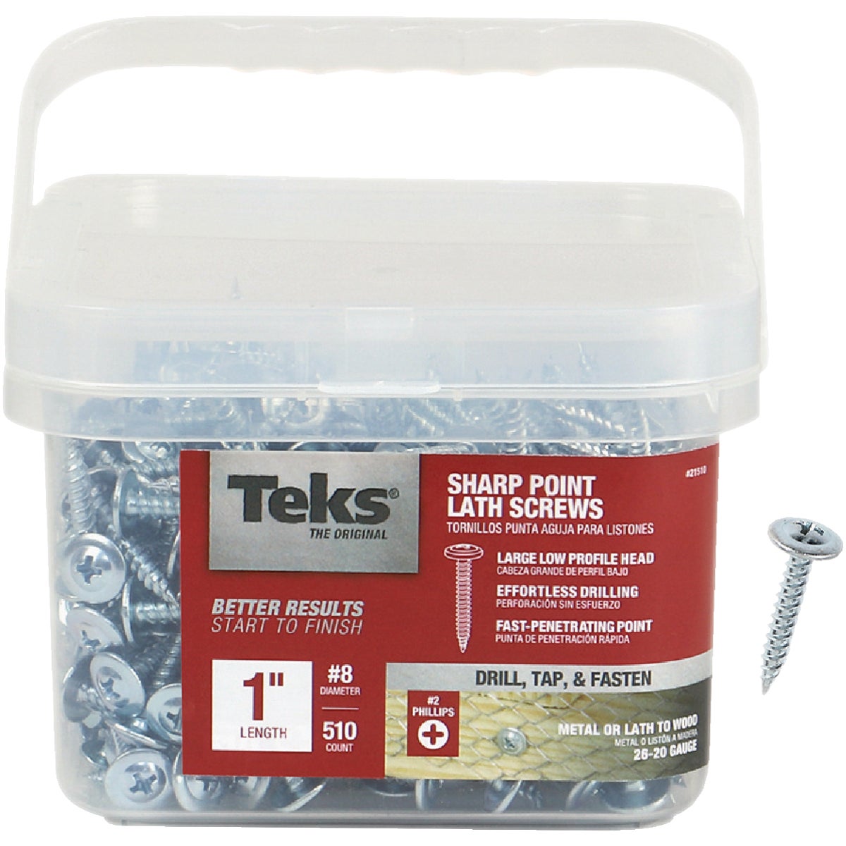 Teks #8 x 1 In. Modified Truss Head Sharp Point Lath Screw (510-Count)