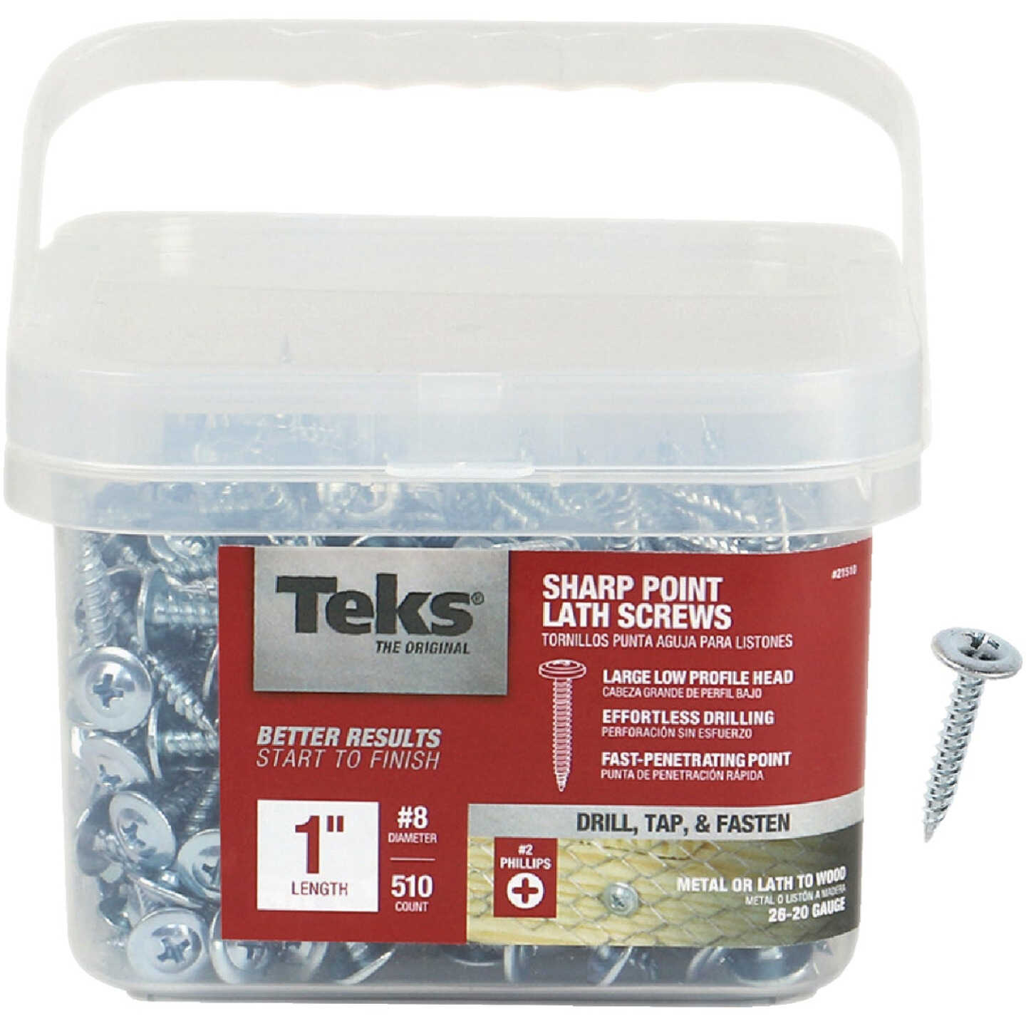 Teks #8 x 1 In. Modified Truss Head Sharp Point Lath Screw (510-Count) Image 1