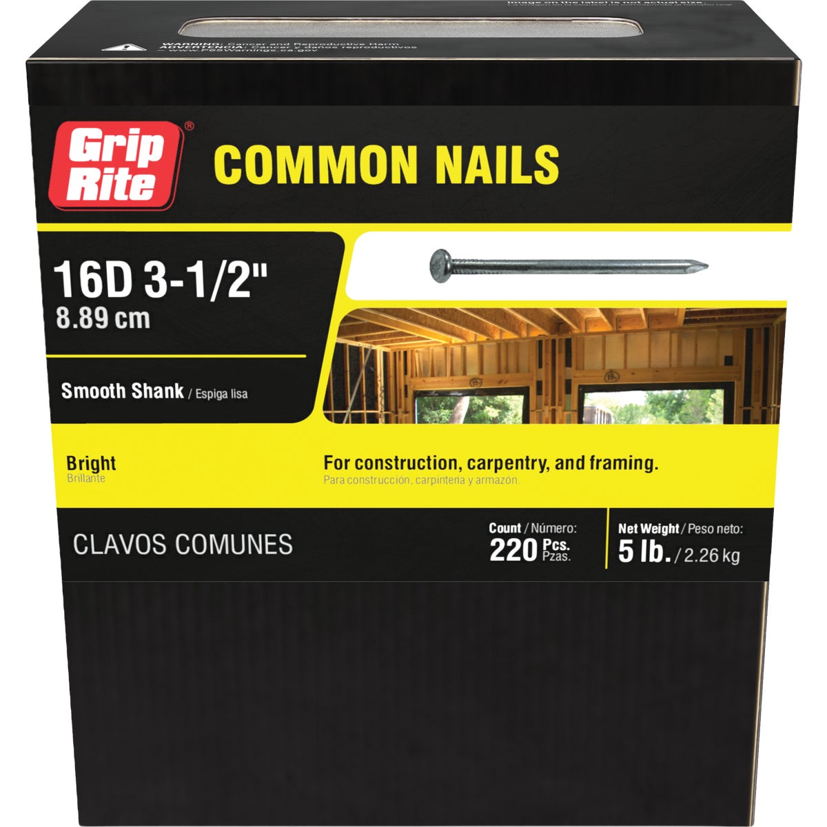 Grip-Rite 3-1/2 In. x 8 ga x 16d Bright Common Nails (235-Count) Image 2