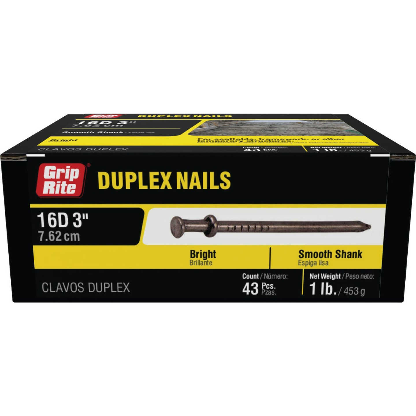 Grip-Rite 3 In. x 16d Bright Duplex Framing Nails (43-Count) Image 2