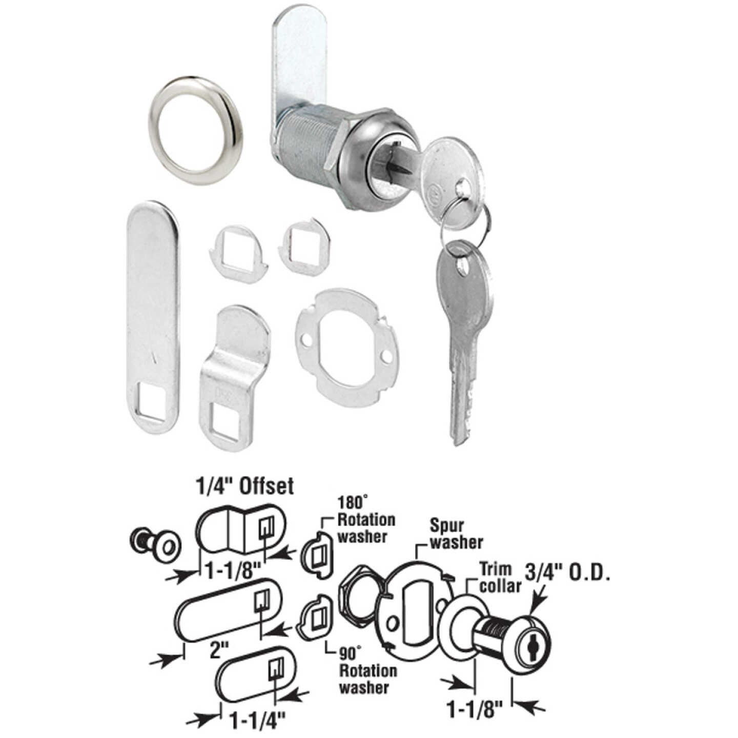 Defender Security 3/4" Steel Drawer & Cabinet Lock - Keyed Different Image 1