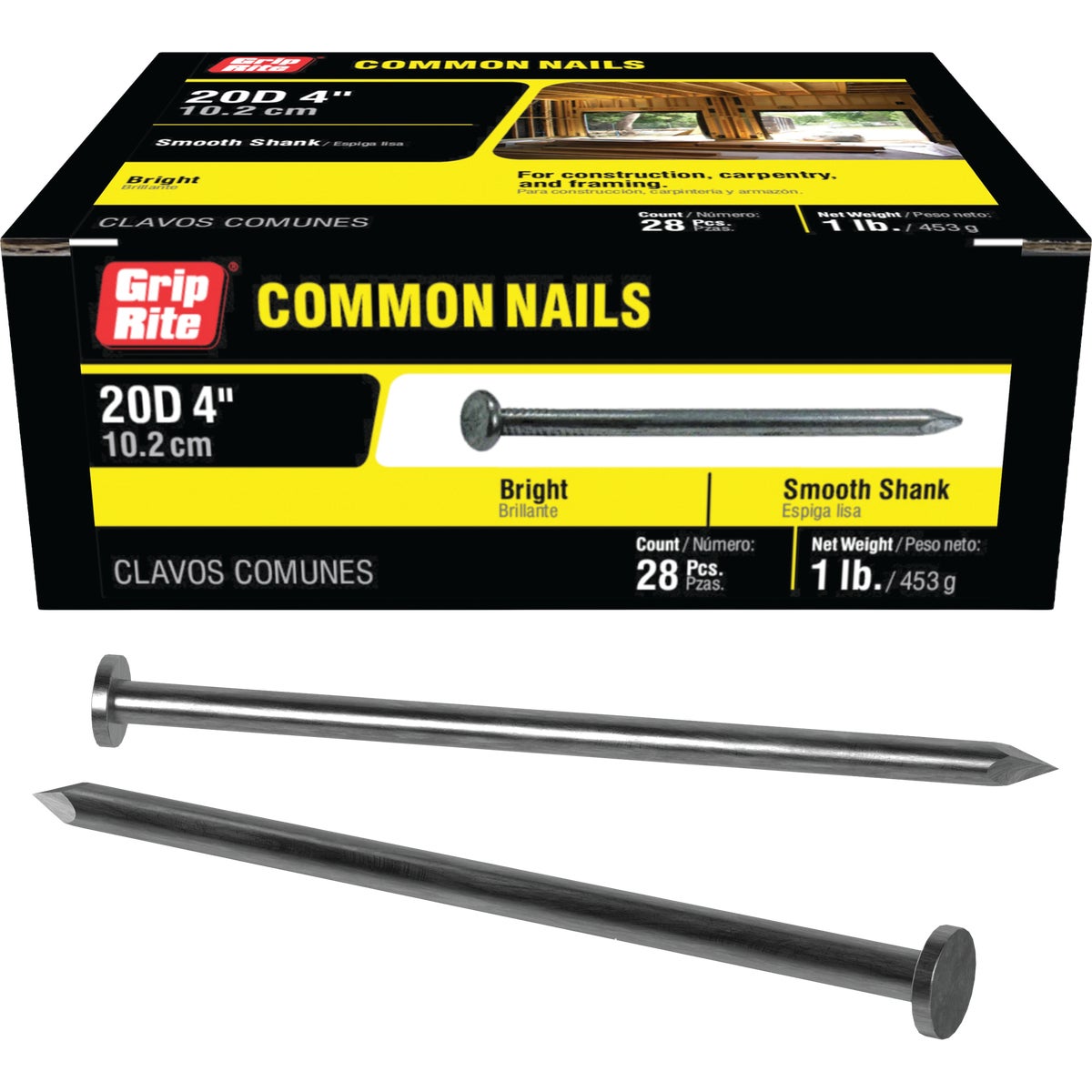 Grip-Rite 4 In. x 6 ga x 20d Bright Common Nails (29-Count) Image 1