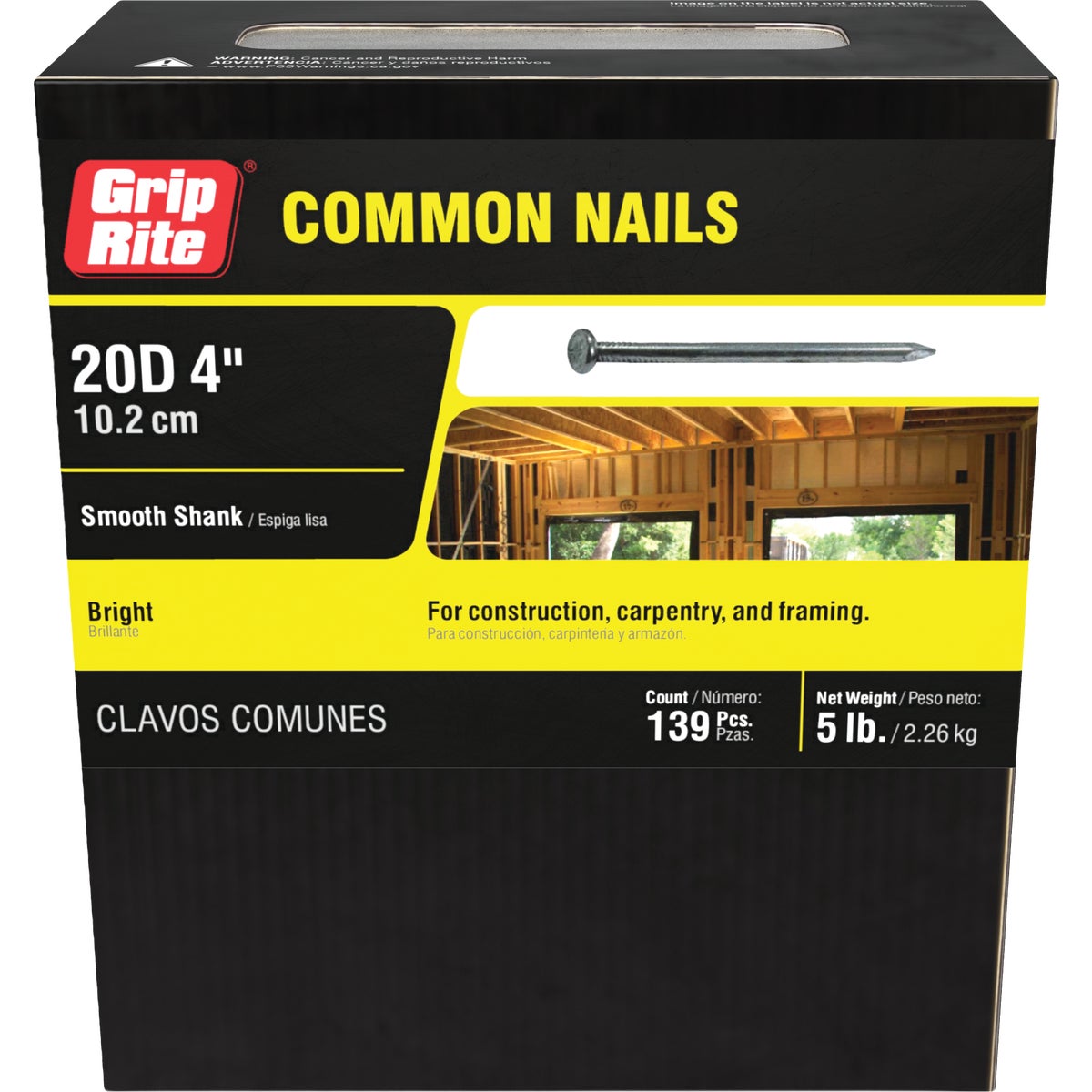 Grip-Rite 4 In. x 6 ga x 20d Bright Common Nails (145-Count) Image 2