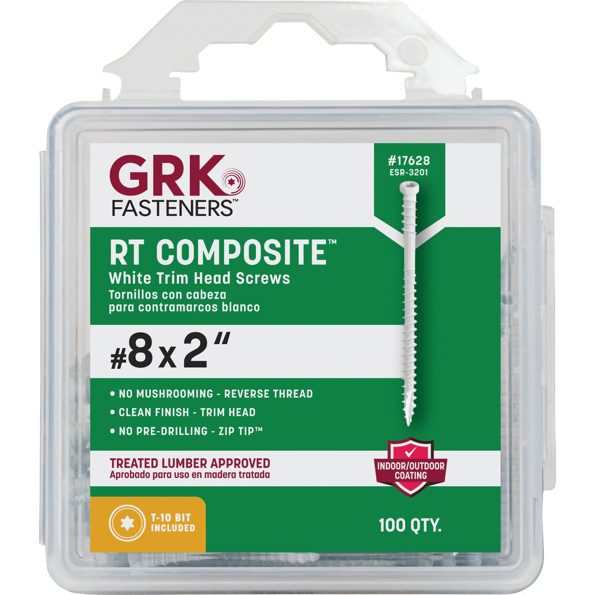 GRK RT #8 x 2 In. Star Drive White Composite Screw (100-Count) Image 3