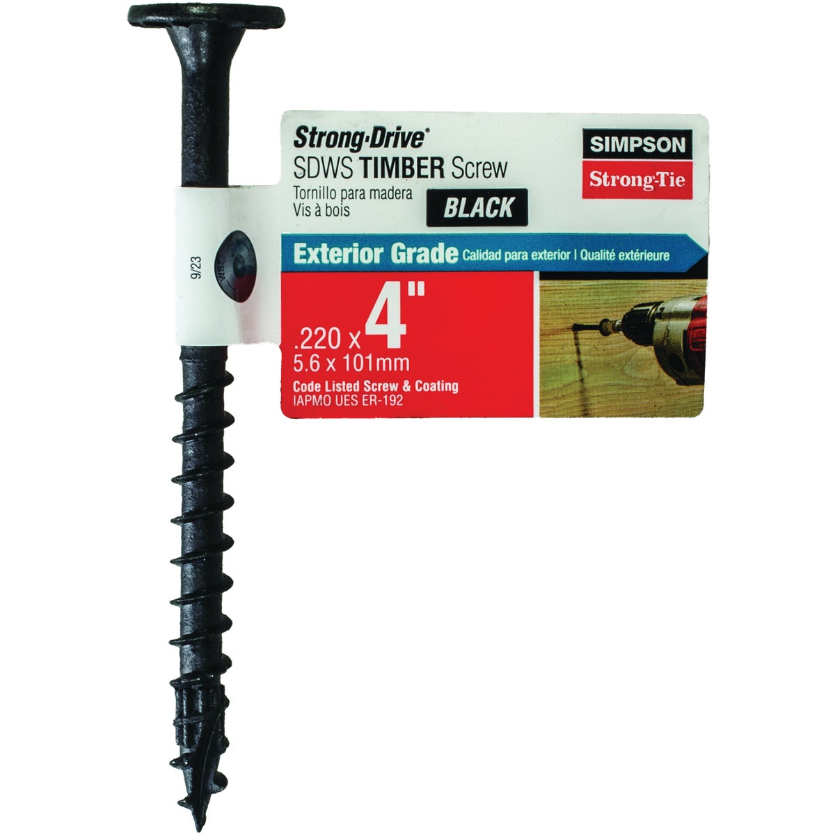 Simpson Strong-Tie Strong-Drive SDWS 0.220 In. x 4 In. T40 Tan Timber (Exterior Grade) Screw (50-Count)