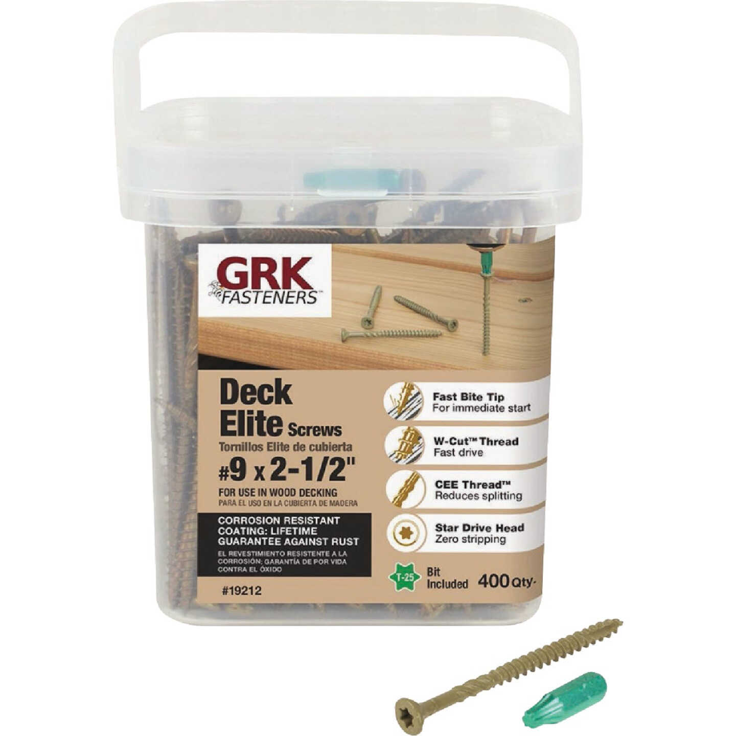 GRK Deck Elite #9 x 2-1/2 In. Star Drive Bugle-Head Deck Screw (400-Count) Image 1