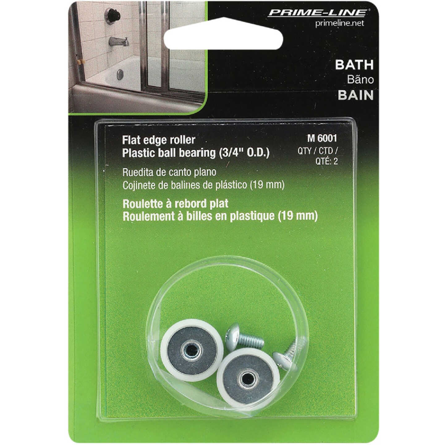 Prime-Line 3/4 In. X 3/8 In. Flat Shower Door Roller (2-Count) Image 2