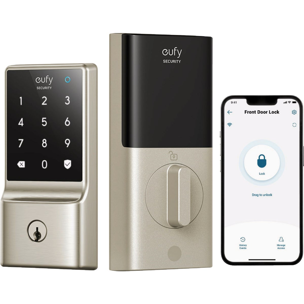 eufy Smart Lock C210 Satin Nickel 5-In-1 Keyless Entry Door Lock