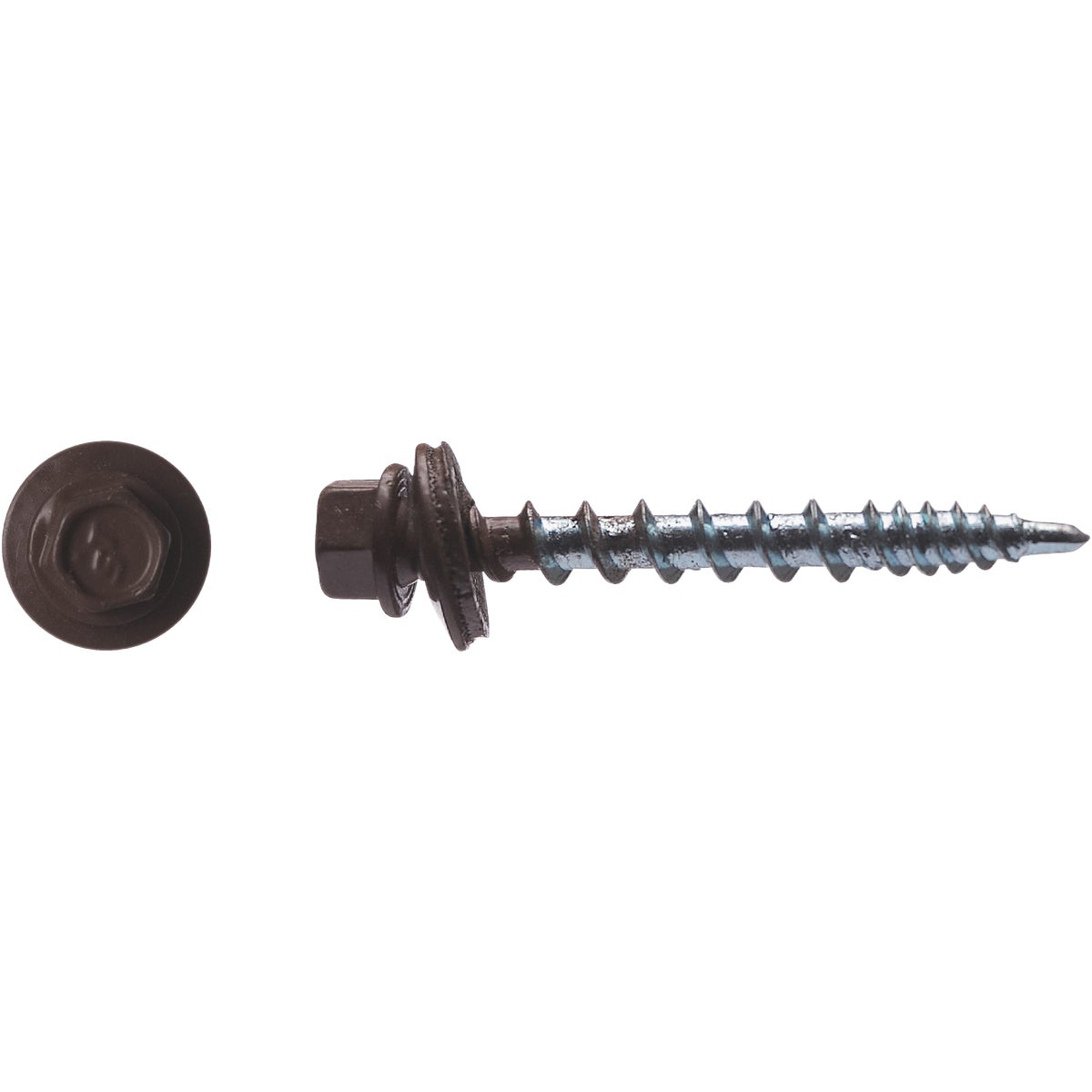 Big Timber #10 x 1-1/2 In. Hex Head Cocoa Metal Roofing Screw (100-Count) Image 2