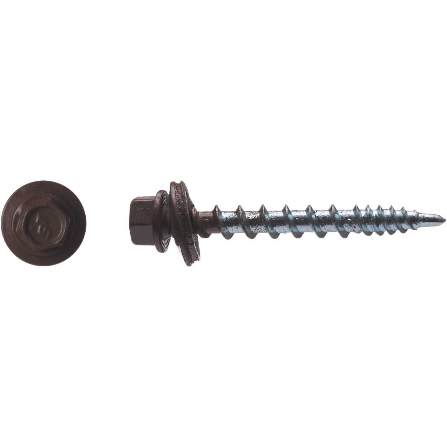 Big Timber #10 x 1-1/2 In. Hex Head Cocoa Metal Roofing Screw (100-Count) Image 2