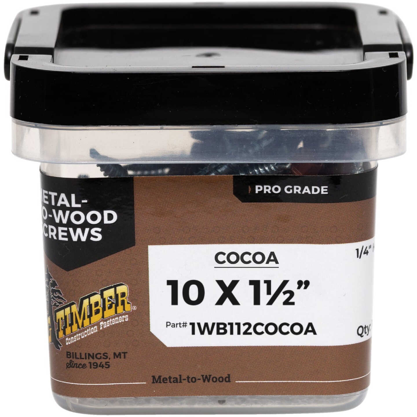 Big Timber #10 x 1-1/2 In. Hex Head Cocoa Metal Roofing Screw (100-Count) Image 1