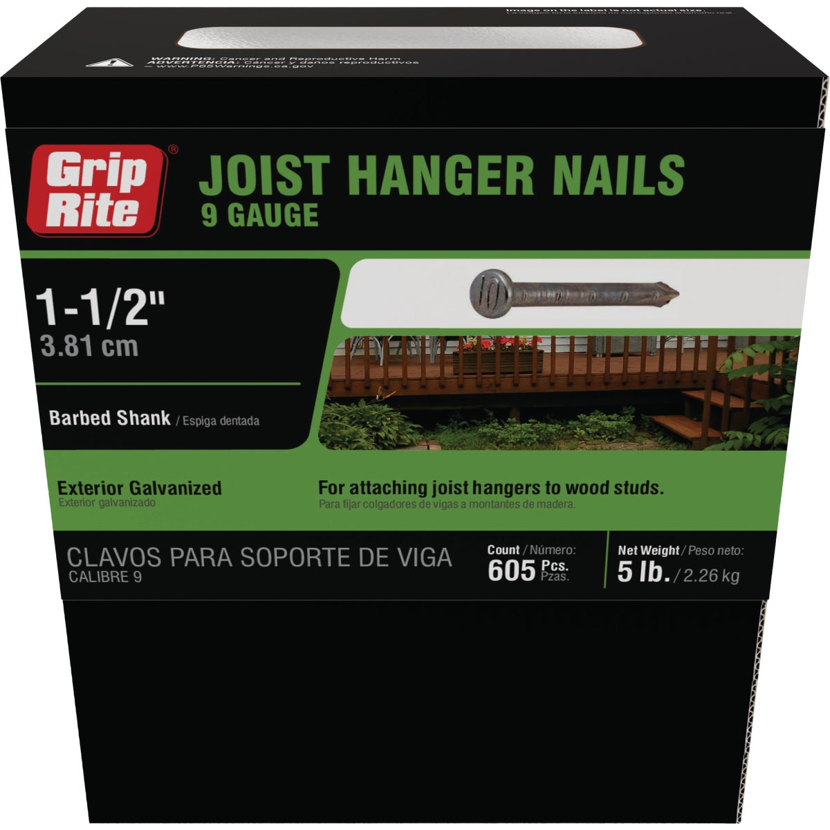 Grip-Rite 1-1/2 In. 9 ga Hot Galvanized Joist Nails (605-Count) Image 3