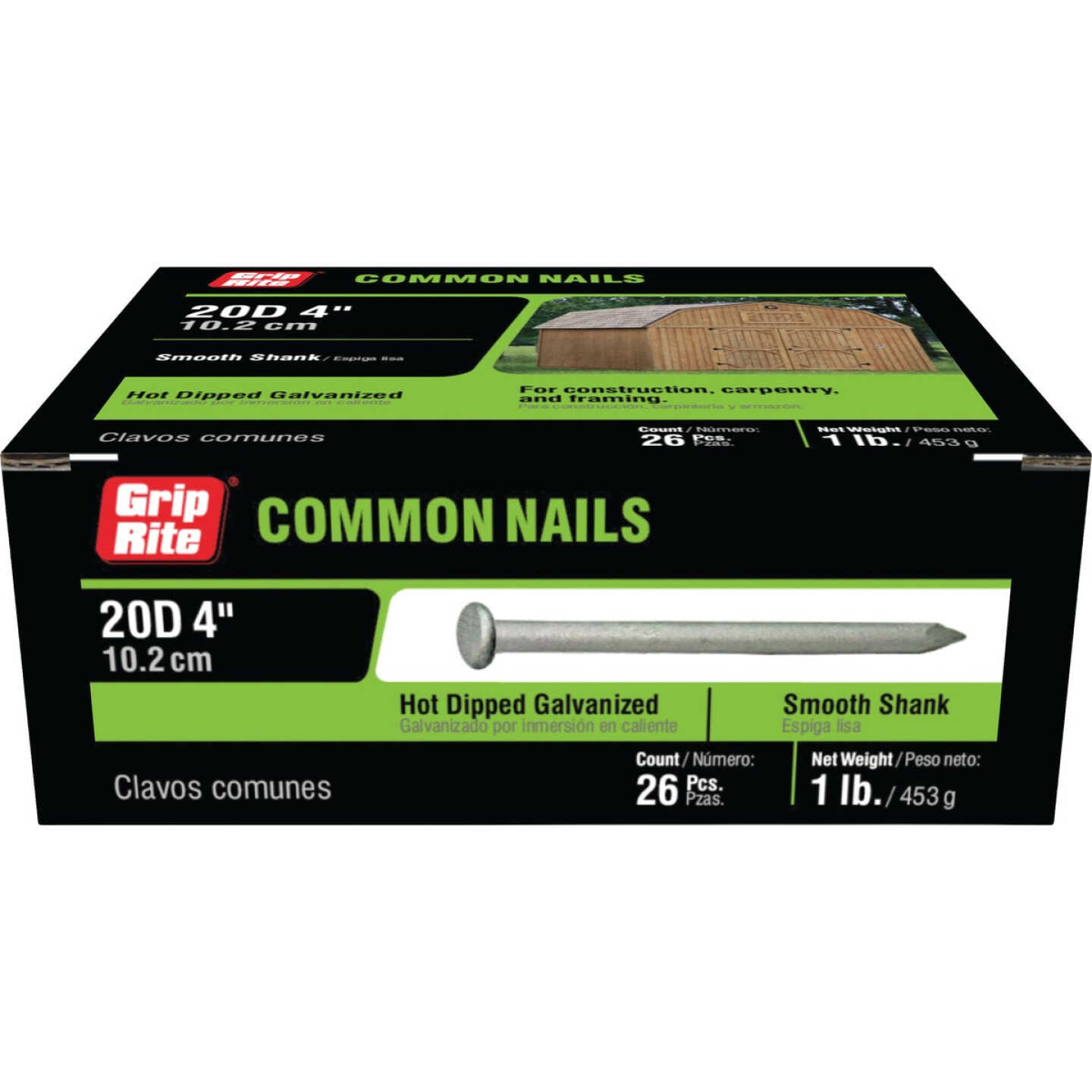 Grip-Rite 4 In. x 6 ga x 20d Hot Galvanized Common Nails (29-Count) Image 2