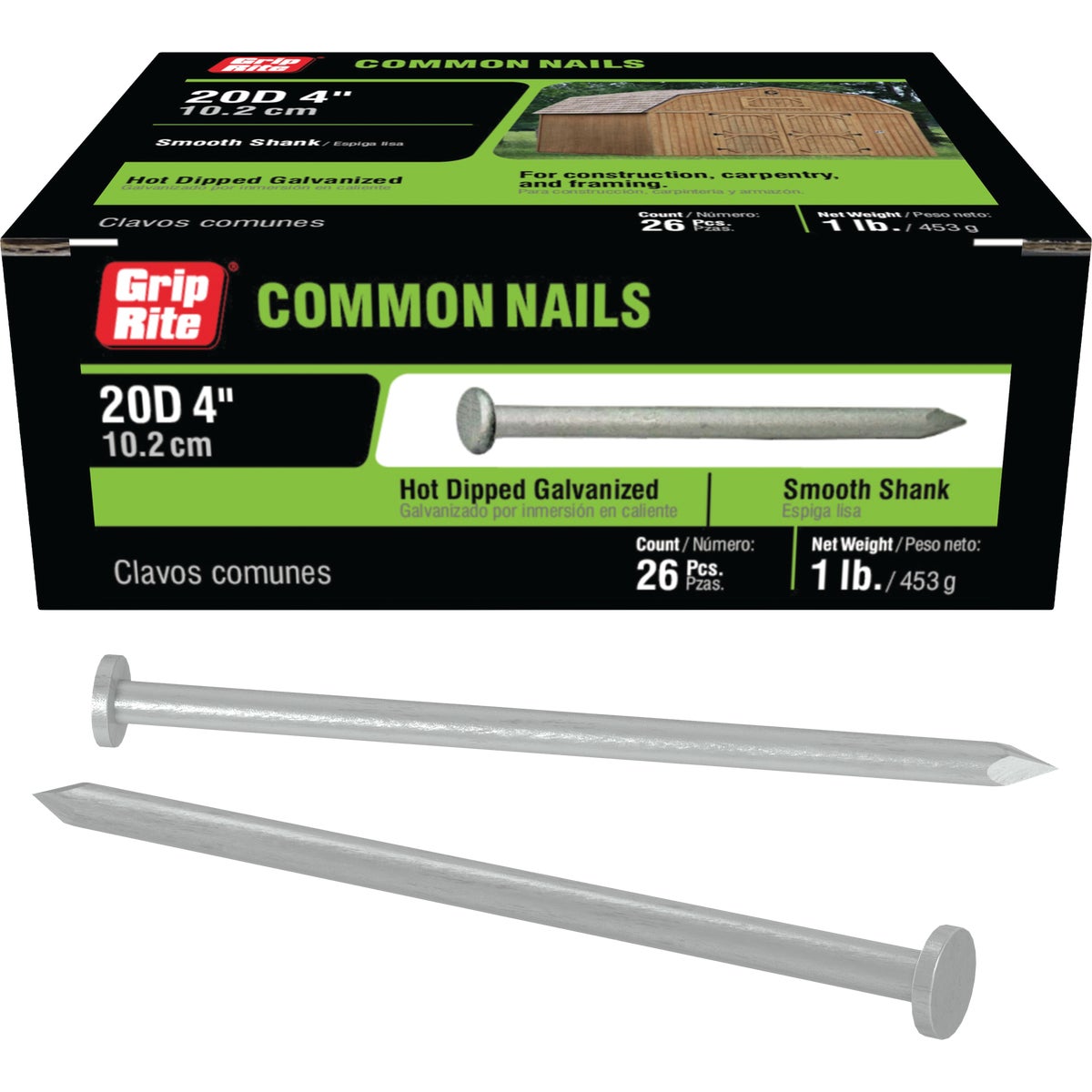 Grip-Rite 4 In. x 6 ga x 20d Hot Galvanized Common Nails (29-Count) Image 1