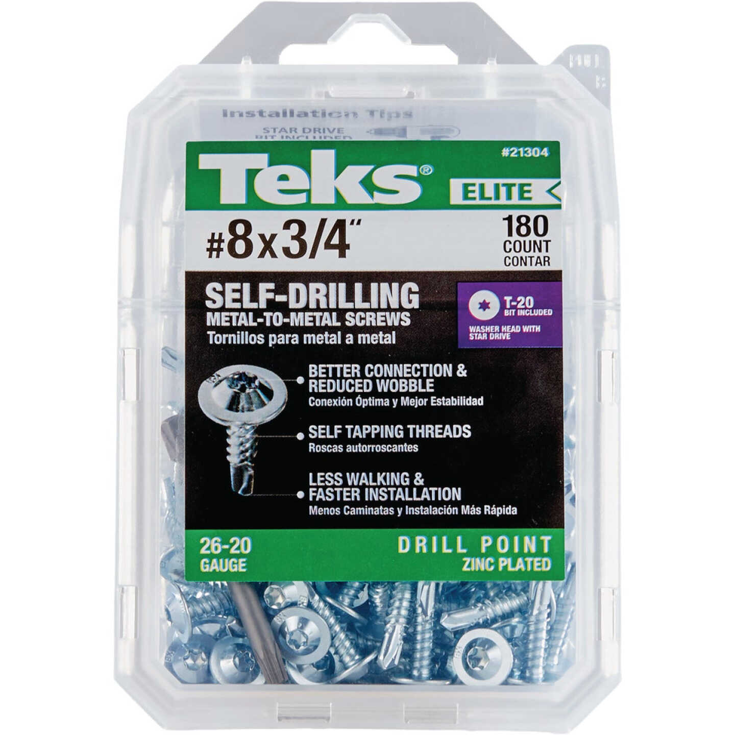 Teks Elite #8 x 3/4 In. Drill Point Metal to Metal Screw (180-Count) Image 1