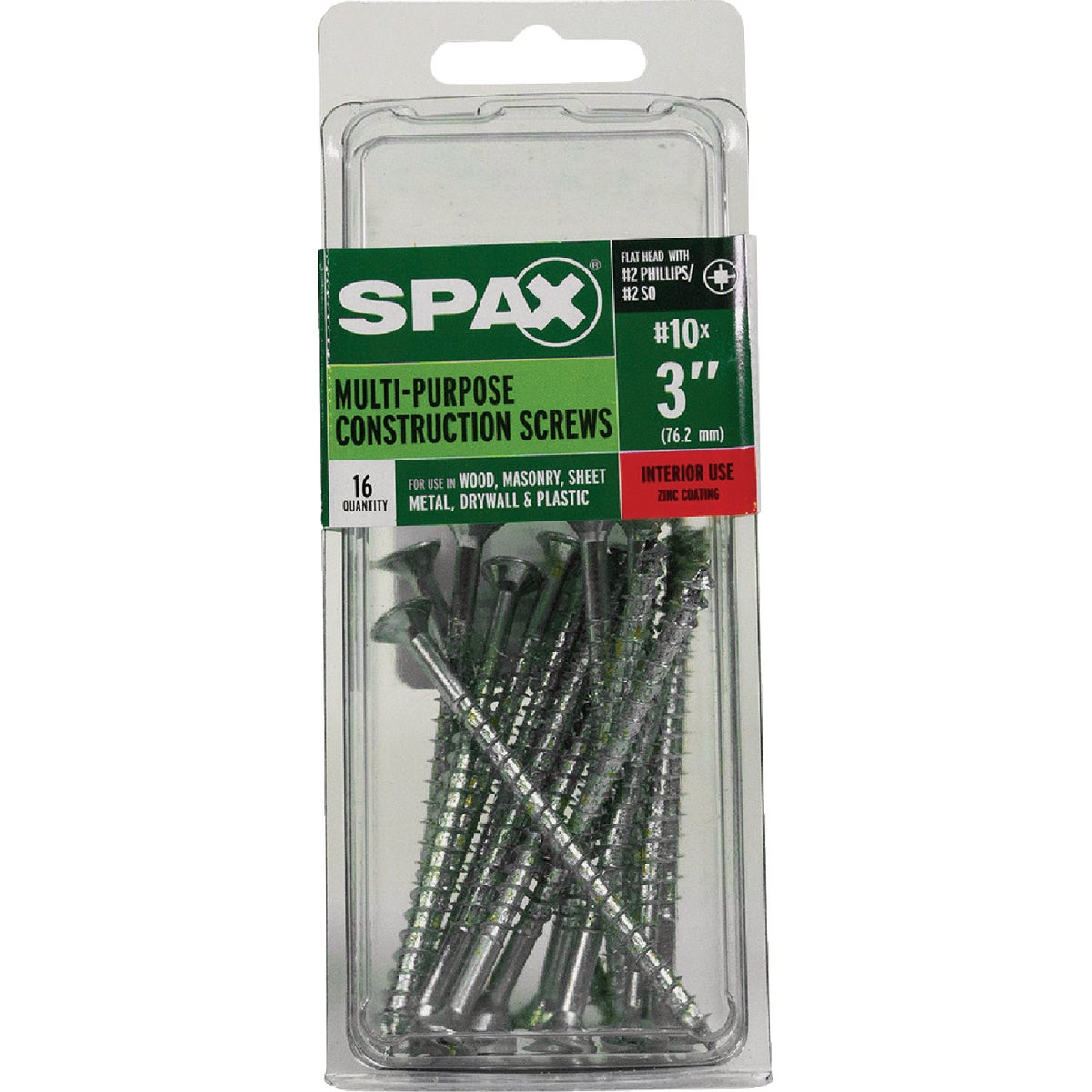 SPAX #10 x 3 In. Unidrive (Combo Drive) Flat Head Zinc (Interior) Multi-Purpose Construction Screw (16-Count) Image 4