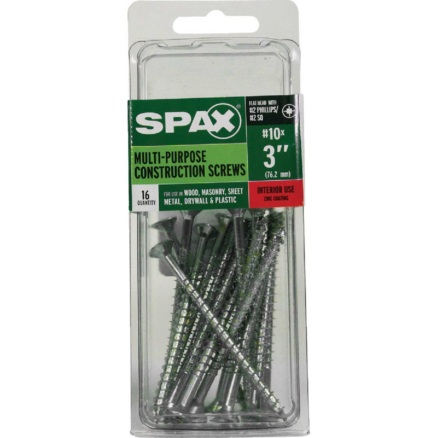 SPAX #10 x 3 In. Unidrive (Combo Drive) Flat Head Zinc (Interior) Multi-Purpose Construction Screw (16-Count) Image 4